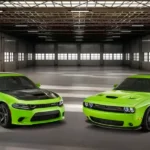 Green Dodge Charger and Green Dodge Callenger
